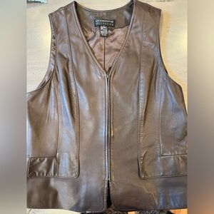 Liz Claiborne Brown Leather Vest